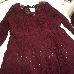 Torrid Maroon Sequin Dress